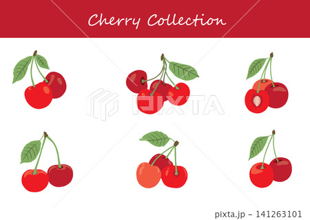 cherry collection. cherry in different poses cherry collection. cherry in different poses 141263101