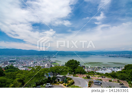 立石公園から望む諏訪湖周辺の絶景 夏シーズン《長野県 諏訪市》 141263301