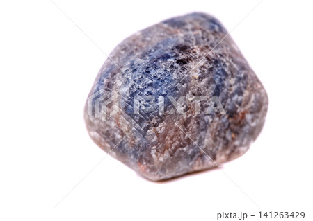 Macro mineral stone sapphire on white background 141263429