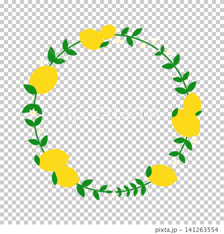 Lemon wreath frame illustration 141263554