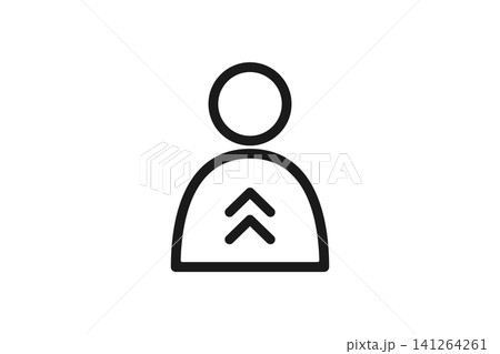 人物 上昇矢印線画アイコン 人物 上昇矢印線画アイコン 141264261
