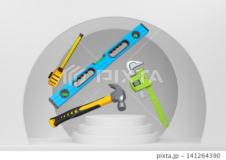 Abstract scene or podium for product showcase on monochrome background. 141264390
