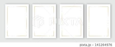 Set of rectangular templates with golden outline featuring stars Set of rectangular templates with golden outline featuring stars 141264976