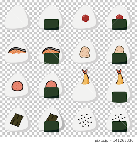 いろいろなおにぎりのイラスト いろいろなおにぎりのイラスト 141265330