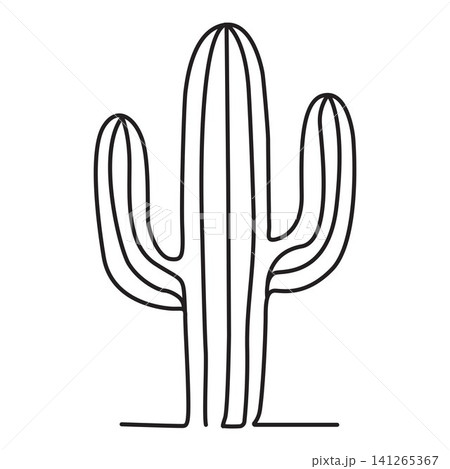 depicts a saguaro cactus house plant outline for coloring pages 141265367