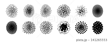 点描のパターンイラストコレクション ランダムで粗いグランジハーフトーンの様な点の集合体 粒子のノイズ 点描のパターンイラストコレクション ランダムで粗いグランジハーフトーンの様な点の集合体 粒子のノイズ 141265553