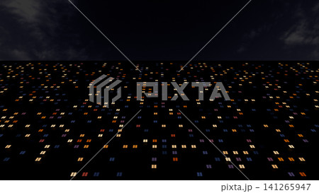The windows of a multi-storey building 141265947