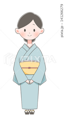 着物を着た若い女性のイラスト 笑顔 着物を着た若い女性のイラスト 笑顔 141266279