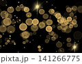 黒背景と玉ボケの落ち着いた抽象的な背景イメージ素材 141266775