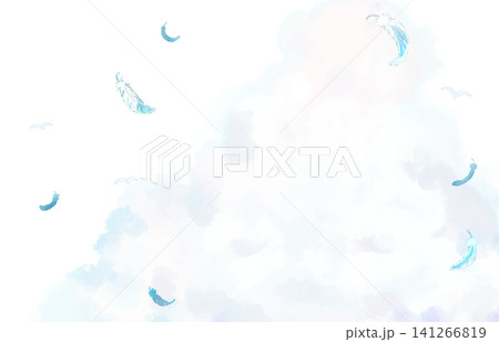 入道雲 白い鳥 舞い散る羽根 入道雲 白い鳥 舞い散る羽根 141266819