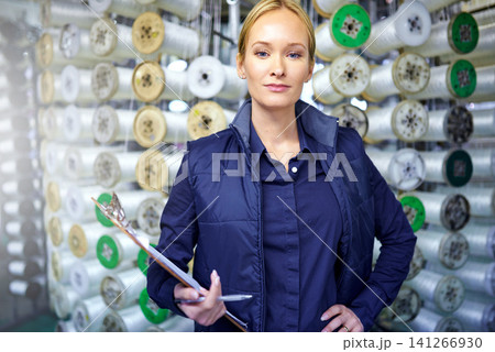 Woman, plastic and product manufacturing with warehouse, industry and portrait for storage. Industrial inspector, factory or logistics for freight, commercial distribution and equipment supplier Woman, plastic and product manufacturing with warehouse, industry and portrait for storage. Industrial inspector, factory or logistics for freight, commercial distribution and equipment supplier 141266930