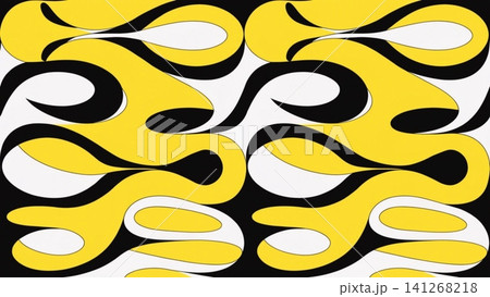 Abstract Organic Shapes  Fluid Blob Yellow 141268218