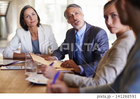 Executive, senior or business people in meeting, discussion, conversation in boardroom with CEO. Teamwork, colleagues talking or mature employees planning strategy, feedback report or group project Executive, senior or business people in meeting, discussion, conversation in boardroom with CEO. Teamwork, colleagues talking or mature employees planning strategy, feedback report or group project 141268591