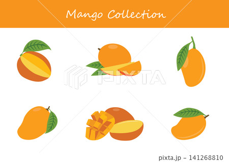 mango collection. mango in different poses mango collection. mango in different poses 141268810