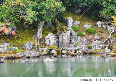 京都　天龍寺　曹源池庭園　龍門瀑　( 京都府京都市右京区) 141268875