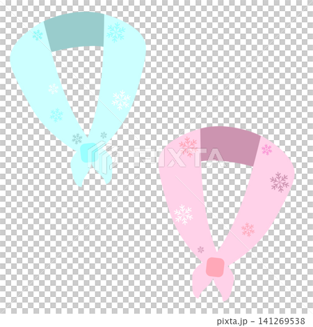Illustration of a cooling towel/neck towel for heatstroke prevention. Illustration of a cooling towel/neck towel for heatstroke prevention. 141269538