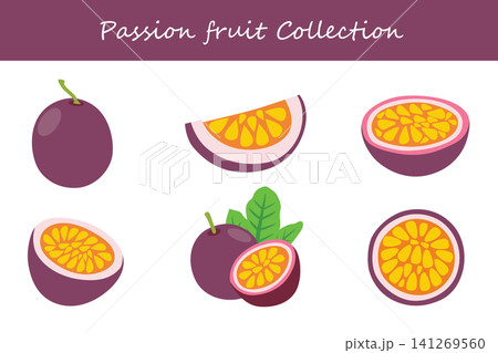passion fruit collection. passion fruit in different poses 141269560