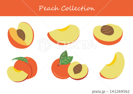 peach collection. peach in different poses peach collection. peach in different poses 141269562