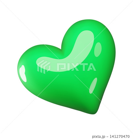 Glossy green 3D heart vector illustration element Glossy green 3D heart vector illustration element 141270470