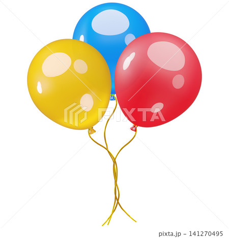 Realistic colorful inflated balloons bundle, 3D vector holiday party, birthday air decoration, festive helium balloon Realistic colorful inflated balloons bundle, 3D vector holiday party, birthday air decoration, festive helium balloon 141270495