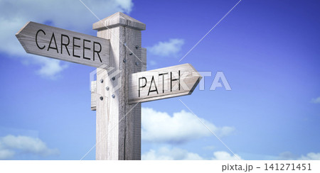 Career Path - Wooden Signpost with Two Arrows Career Path - Wooden Signpost with Two Arrows 141271451