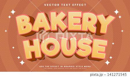 Bakery House 3d editable text effect Template 141271545