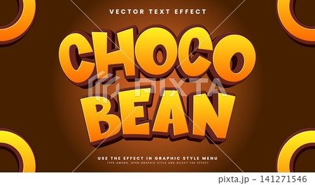 Choco Bean 3d editable text effect Template Choco Bean 3d editable text effect Template 141271546