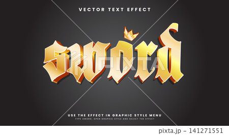 Golden Sword editable text effect template Golden Sword editable text effect template 141271551