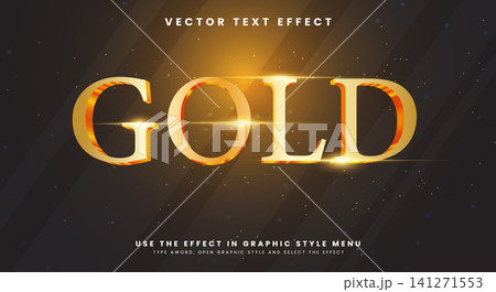 Gold style shiny editable text effect Template 141271553