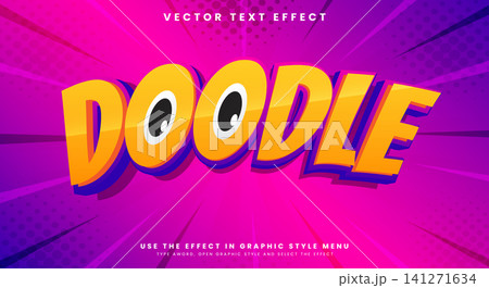 Doodle cartoon gaming style editable text effect Doodle cartoon gaming style editable text effect 141271634