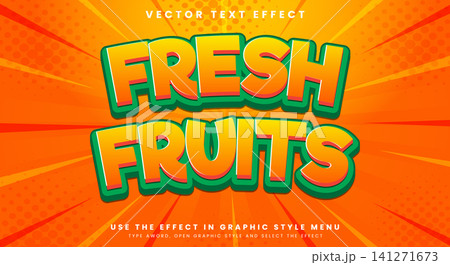 Fresh Fruits editable text effect Template 141271673