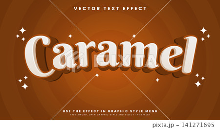 Caramel 3d Cartoon editable text effect template Caramel 3d Cartoon editable text effect template 141271695