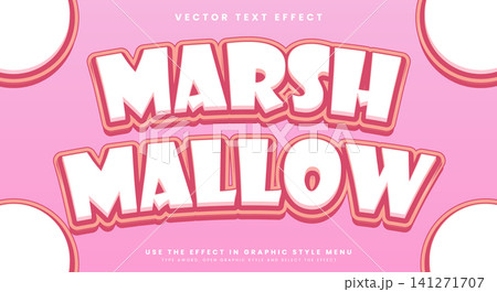 Cartoon Pink Sweet Marsh Mallow editable Text Effect Cartoon Pink Sweet Marsh Mallow editable Text Effect 141271707