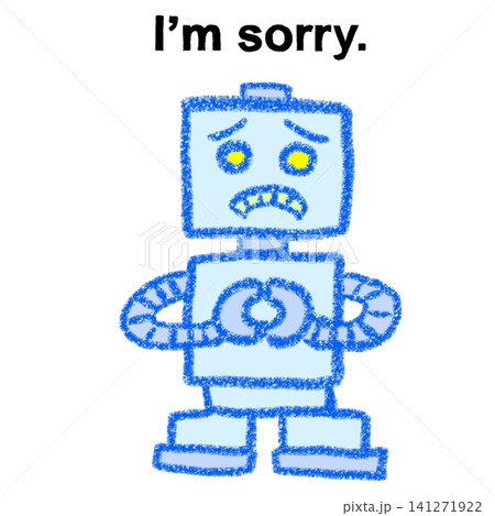 I'm sorryというロボットのイラスト I'm sorryというロボットのイラスト 141271922
