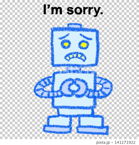 I'm sorryというロボットのイラスト I'm sorryというロボットのイラスト 141271922
