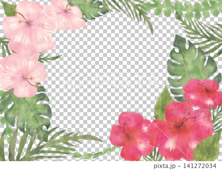 Summer frame material painted in watercolor Summer frame material painted in watercolor 141272034