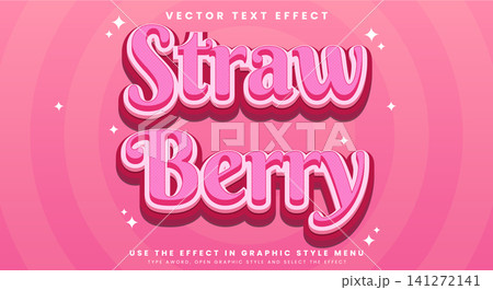 Strawberry fruit editable text effect Template 141272141