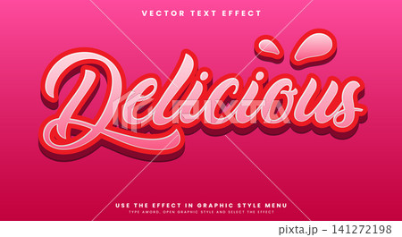 Delicious 3d editable text effect Template 141272198