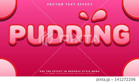 Pudding 3d Cartoon editable text effect template Pudding 3d Cartoon editable text effect template 141272206