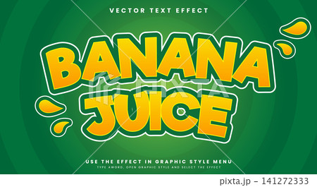 Banana Juice 3d editable text effect template 141272333