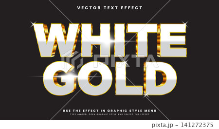 3D White Gold sparkle style shiny editable text 3D White Gold sparkle style shiny editable text 141272375