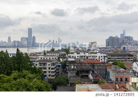 Wuhan city, the capital of Hubei, China. An urban river cityscape 141272605