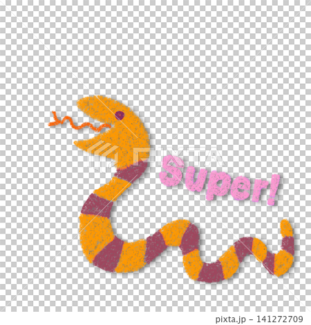 An illustration of a snake named "Super" (with a drop shadow). An illustration of a snake named "Super" (with a drop shadow). 141272709