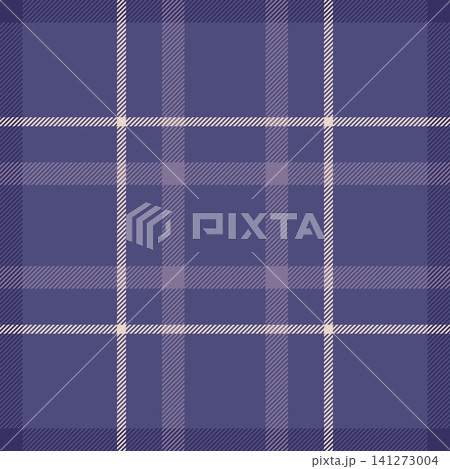 Cotton vector tartan background, ribbon fabric texture pattern. Shabby seamless check textile plaid in indigo and pastel colors. Cotton vector tartan background, ribbon fabric texture pattern. Shabby seamless check textile plaid in indigo and pastel colors. 141273004