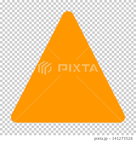 A solid orange triangle shape with rounded corners, usable as a background or icon base. A solid orange triangle shape with rounded corners, usable as a background or icon base. 141273528