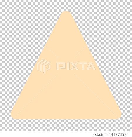 A solid beige triangle shape with rounded corners, usable as a background or icon base. A solid beige triangle shape with rounded corners, usable as a background or icon base. 141273529