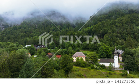 Aerial View Austrian Slovenian Border Alps Mountain Range Ridge 141273550