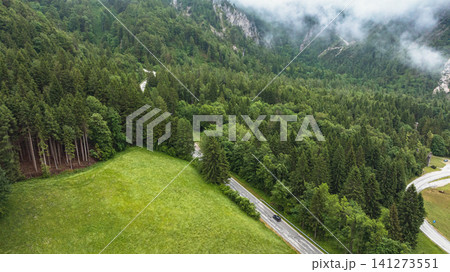 Aerial View Austrian Slovenian Border Alps Mountain Range Ridge 141273551