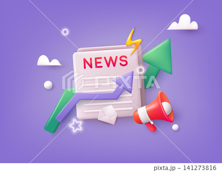 Financial news. Trading stock news impulses. Concept News update. News webpage, information about events, activities, company information and announcements for web page. 3D Web Vector Illustrations. Financial news. Trading stock news impulses. Concept News update. News webpage, information about events, activities, company information and announcements for web page. 3D Web Vector Illustrations. 141273816