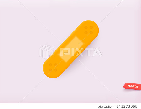 3D sticking plaster icon on a white background. Medicine plaster strips for first aid, pain, pharmacy, accident, surgery. 3D sticking plaster icon on a white background. Medicine plaster strips for first aid, pain, pharmacy, accident, surgery. 141273969